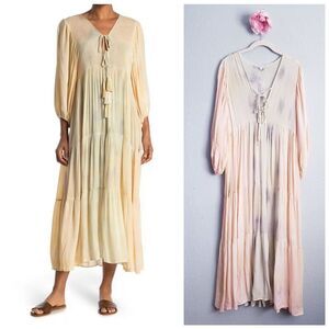 Young Fabulous & Broke Long Sleeve Pastel Tie Dye Maxi Dress